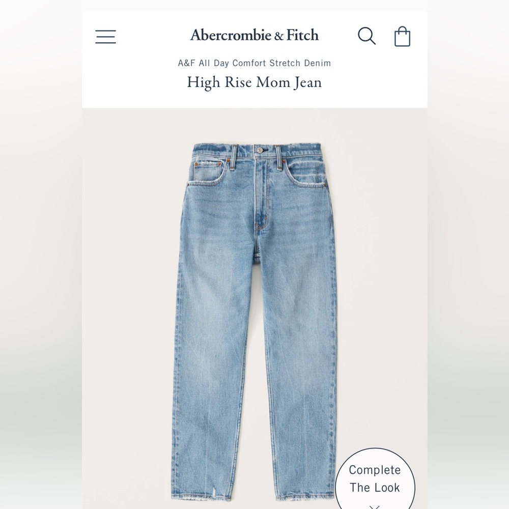 NWT Abercrombie & Fitch High Rise Mom Jeans
